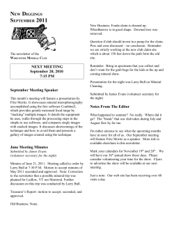 New Diggings newsletter - Worcester Mineral Club