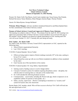 Fort Myers Technical College School Advisory Council Minutes of