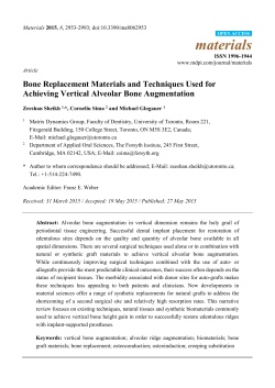 Bone Replacement Materials and Techniques Used for