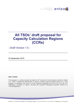 TSOs proposal for Capacity Calculation Regions