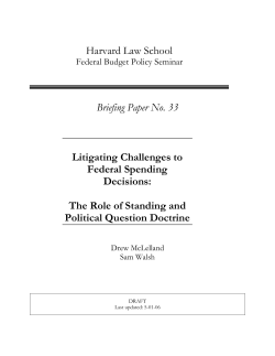 Litigating Challenges to Federal Spending Decisions