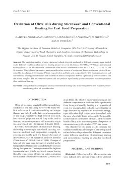 Oxidation of Olive Oils during Microwave and Conventional Heating