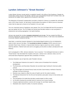 Lyndon Johnson`s "Great Society"