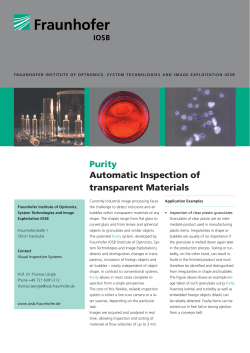 Purity Automatic Inspection of transparent Materials