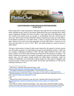 Platte Chat: Land for Education: Funding Schools the Old