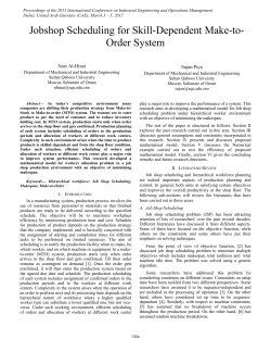 Jobshop Scheduling for Skill-Dependent Make-to