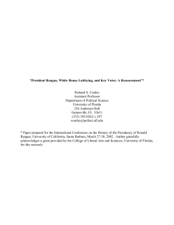 President Reagan, White House Lobbying, and Key