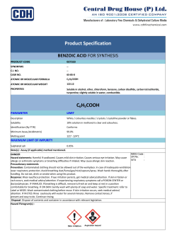 Product Specification C6H5COOH