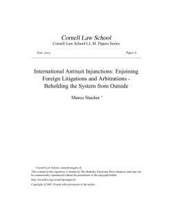 International Antisuit Injunctions: Enjoining Foreign Litigations and