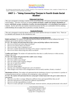 Unit 1 - Using Connecting Themes in Fourth