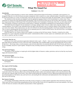 What We Stand For - 100 Questions for the Girl Scouts