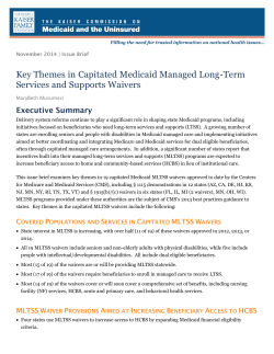 Key Themes in Medicaid Managed Long