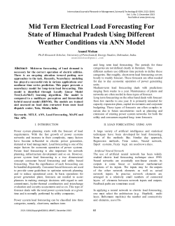 Mid Term Electrical Load Forecasting For State of Himachal Pradesh
