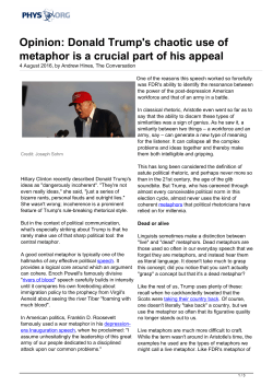 Donald Trump`s chaotic use of metaphor is a crucial part