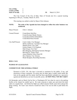 March 18, 2014 Special Meeting