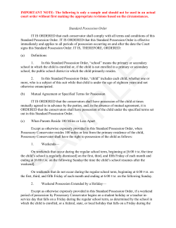 Standard Possession Order