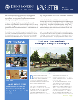 newsletter - Johns Hopkins Technology Ventures