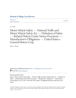 Motor Vehicle Safety &acirc;&bull;fl National Traffic and Motor Vehicle Safety