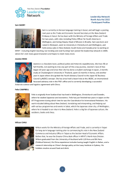 Participant Profiles - Asia New Zealand Foundation