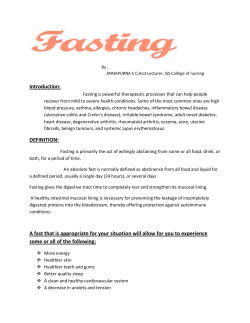 Introduction: DEFINITION: A fast that is appropriate for your situation