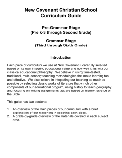 Grammar - New Covenant Christian School
