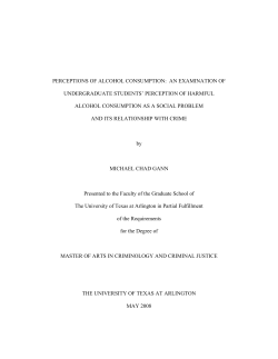 PERCEPTIONS OF ALCOHOL CONSUMPTION: AN EXAMINATION