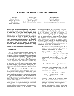 Explaining Topical Distances Using Word Embeddings