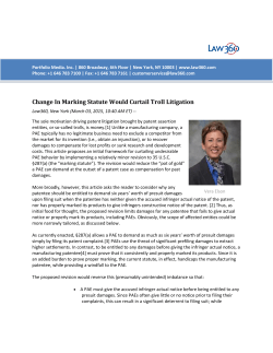 Change In Marking Statute Would Curtail Troll