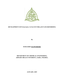 DEVELOPMENT OF Pt-Zn/Al2O3 CATALYST FOR n