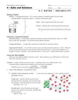 4 &bull; Salts and Solutions