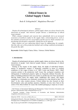 Ethical Issues in Global Supply Chains