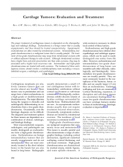 Cartilage Tumors: Evaluation and Treatment