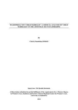 PEADOPHILIA NOT `CHILD MARRIAGE`: A CRITICAL ANALYSIS