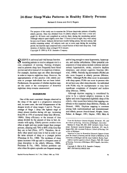 24-Hour Sleep/Wake Patterns in Healthy Elderly
