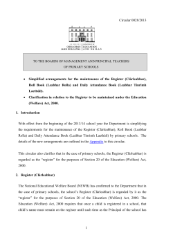 Circular 0028/2013 - Department of Education and Skills