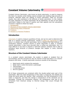 Constant Volume Calorimetry