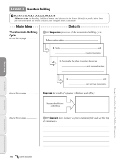 Mountain Building Lesson 3