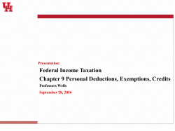 Federal Income Taxation Chapter 9 Personal Deductions
