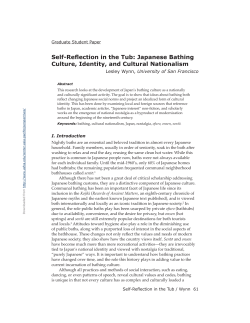 Self-Reflection in the Tub: Japanese Bathing Culture, Identity, and