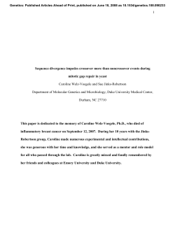 1 Sequence divergence impedes crossover more than