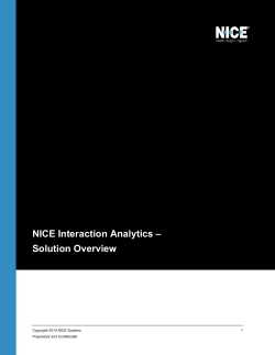 NICE Interaction Analytics &ndash; Solution Overview