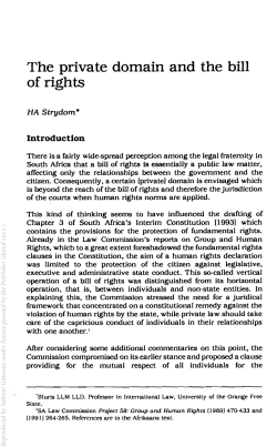 The private domain and the bill of rights