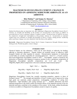 magnesium oxysulphate cement: change in properties on admixing