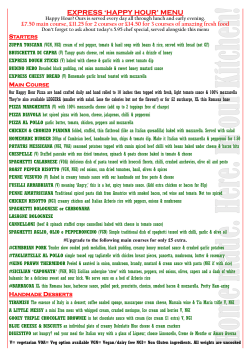 express `happy hour` menu