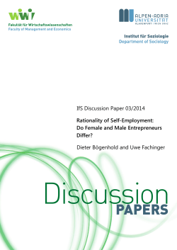 entrepreneurship, work and well-being in the life course perspe