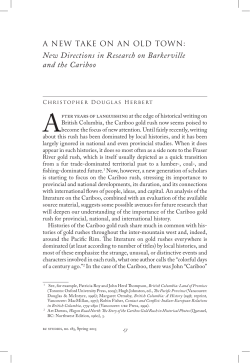 New Directions in Research on Barkerville and the