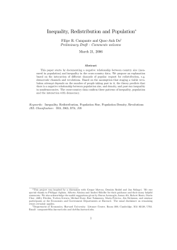 Inequality, Redistribution and Population