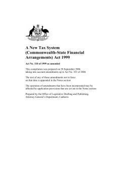 A New Tax System (Commonwealth-State Financial Arrangements