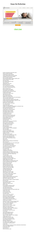 Essay On Perfection
