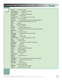Accelerated Math Vocabulary Word List